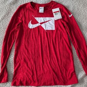Boy's Jordan Red and White Graphic Dry Fit Tee